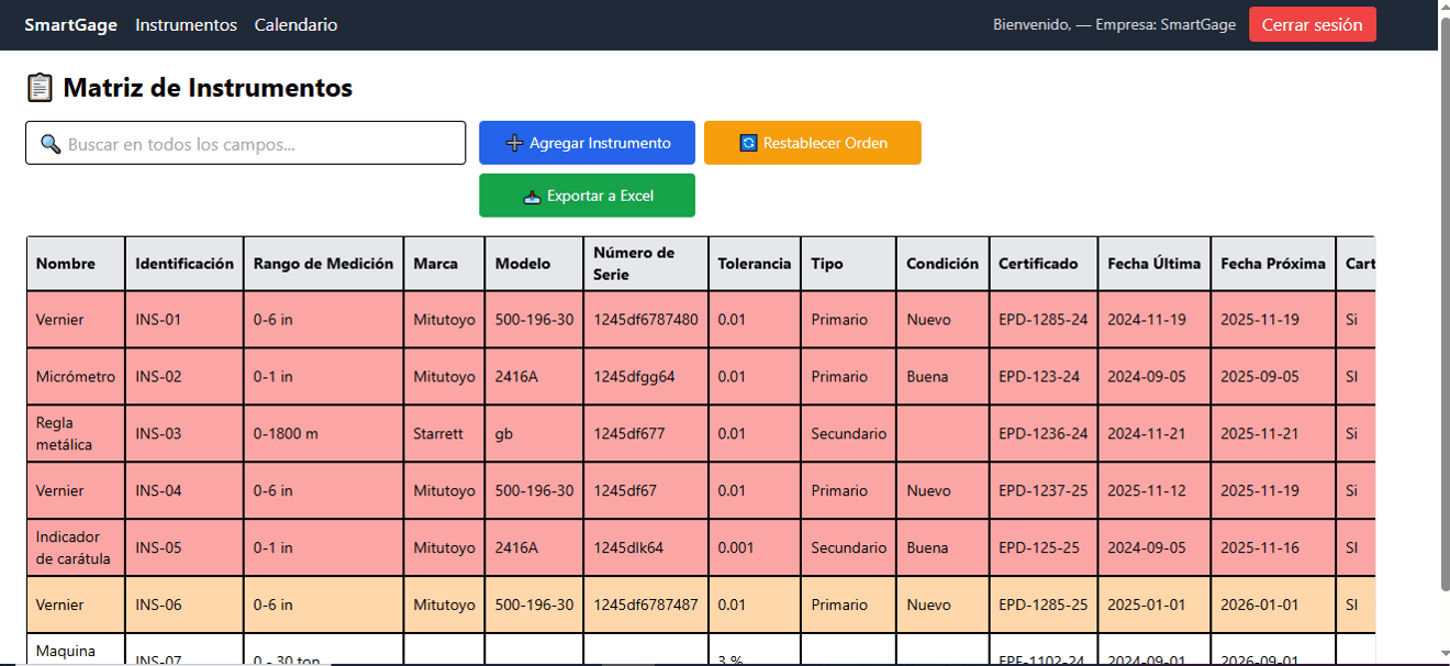 Matriz de instrumentos
